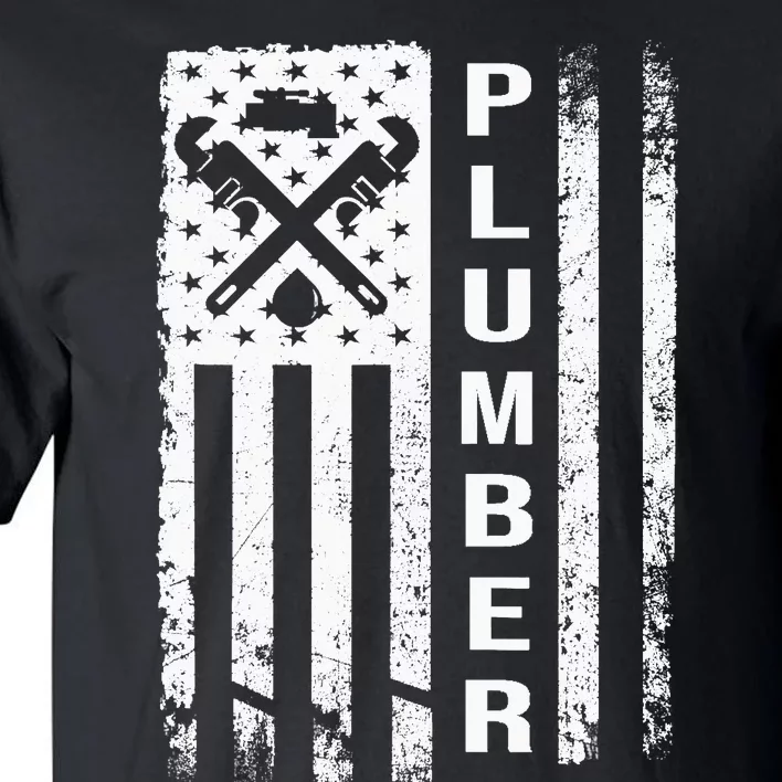 Plumber Flag Gifts For Plumbers Funny Plumbing Outfit Tall T-Shirt