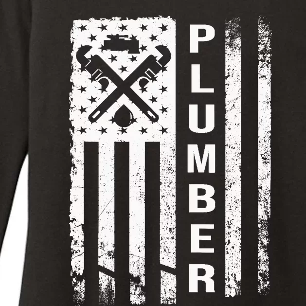 Plumber Flag Gifts For Plumbers Funny Plumbing Outfit Womens CVC Long Sleeve Shirt