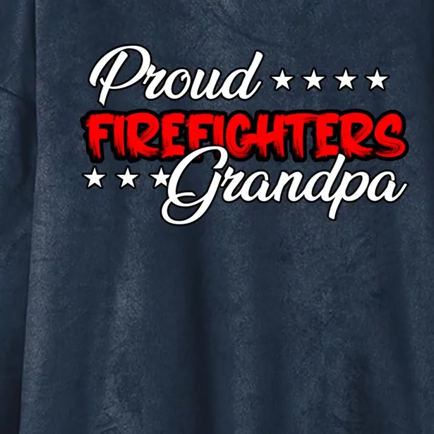 Proud Firefighters Grandpa Great Gift Hooded Wearable Blanket