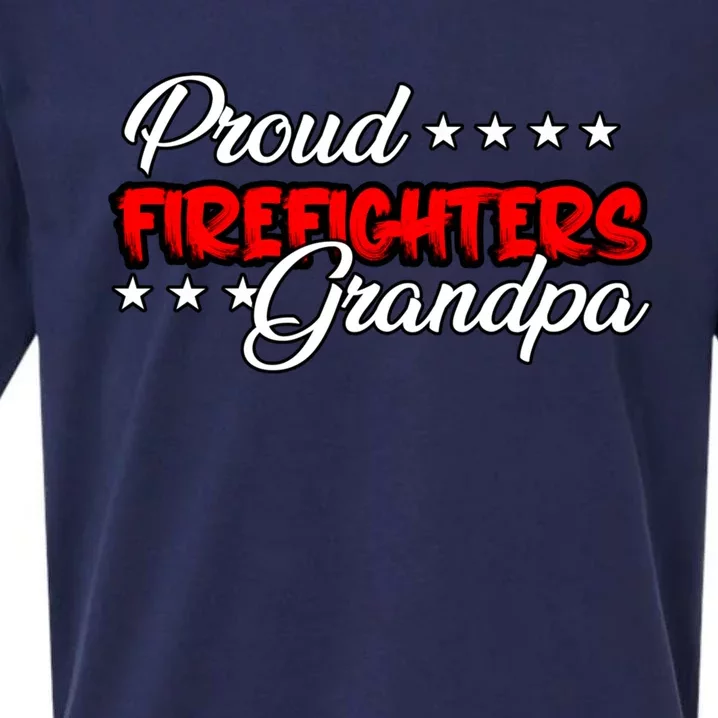 Proud Firefighters Grandpa Great Gift Sueded Cloud Jersey T-Shirt