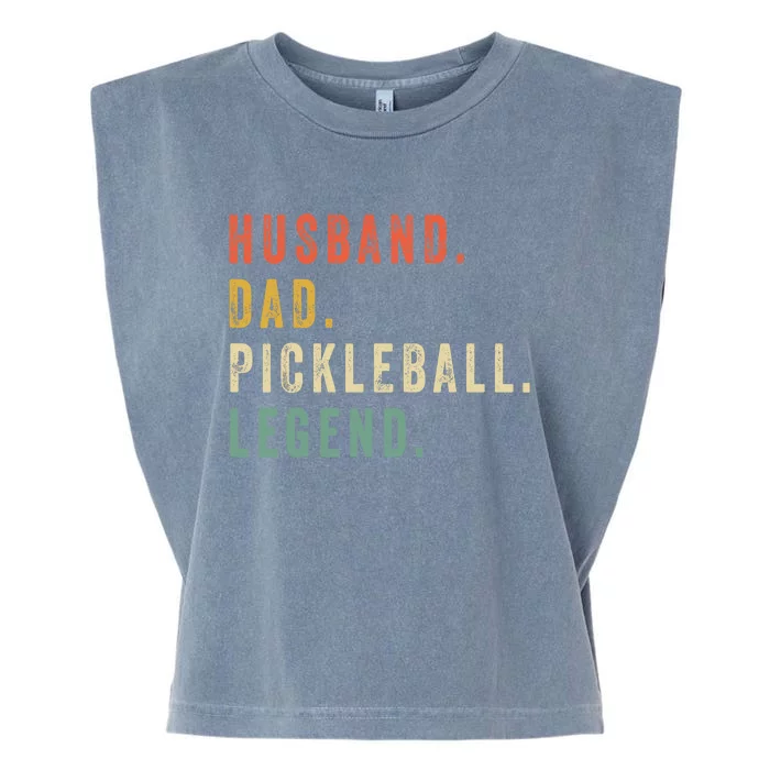 Pickleball Funny Husband Dad Legend Vintage Father's Day Garment-Dyed Women's Muscle Tee