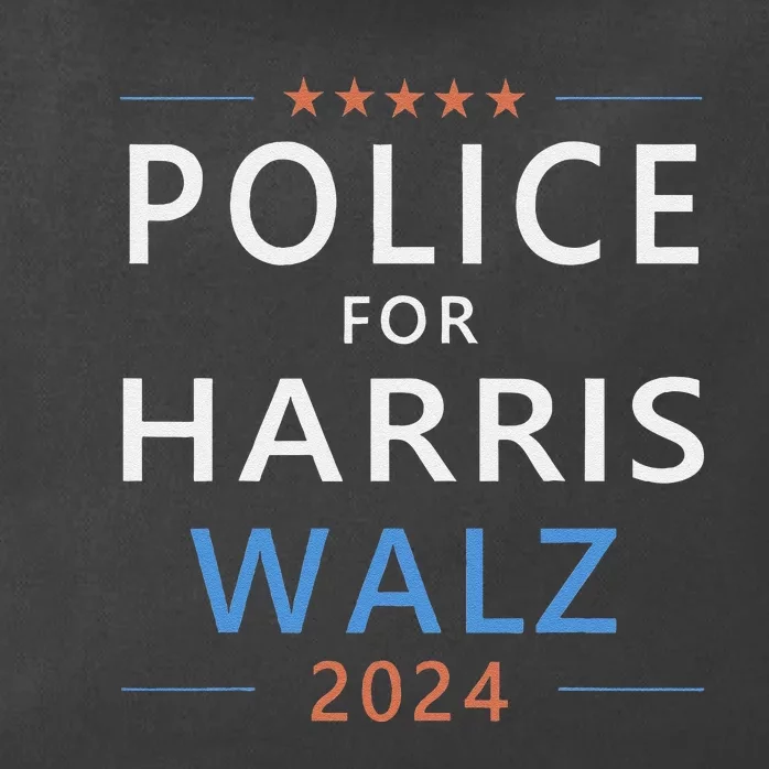 Police For Harris Walz 2024 President Election Democrat Zip Tote Bag