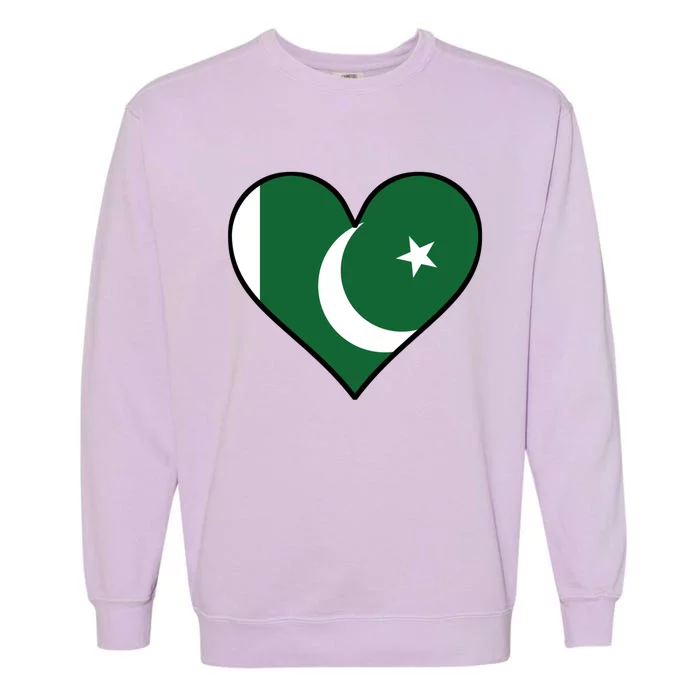 Pakistani Flag Heart Cute Pakistan Gift Garment-Dyed Sweatshirt