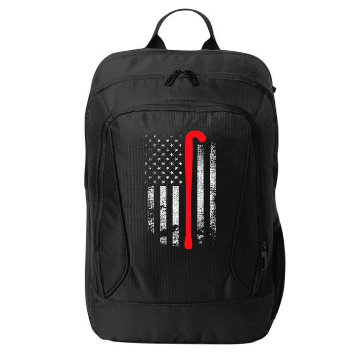 Patriotic Field Hockey Player Hockey Fan USA Flag City Backpack