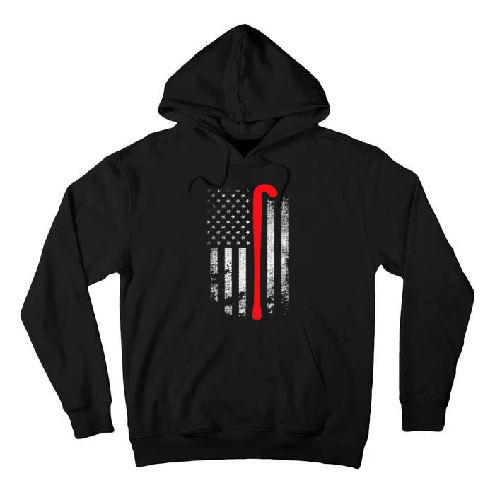 Patriotic Field Hockey Player Hockey Fan USA Flag Tall Hoodie