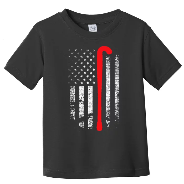 Patriotic Field Hockey Player Hockey Fan USA Flag Toddler T-Shirt