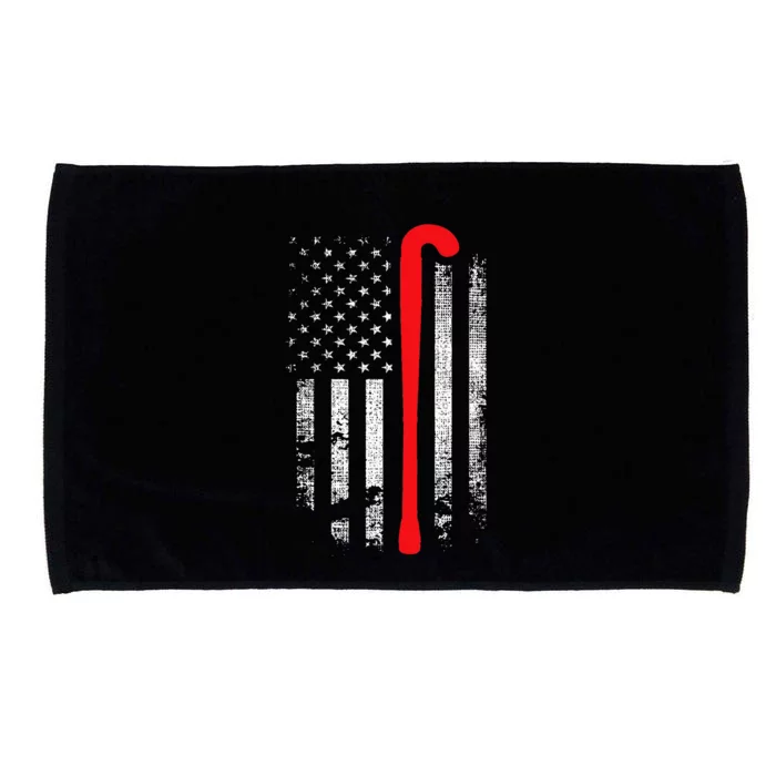 Patriotic Field Hockey Player Hockey Fan USA Flag Microfiber Hand Towel