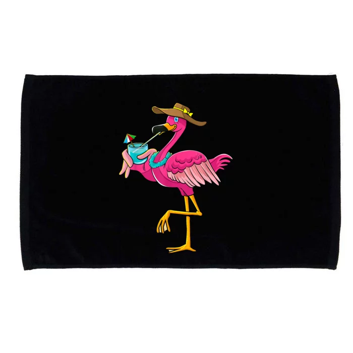 Pink Flamingo Hawaiian Summer Tropical Luau Women Microfiber Hand Towel