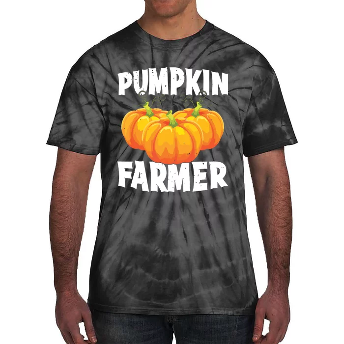 Pumpkin Farmer Halloween Pumpkin Grower Spooky Season Farm Tie-Dye T-Shirt