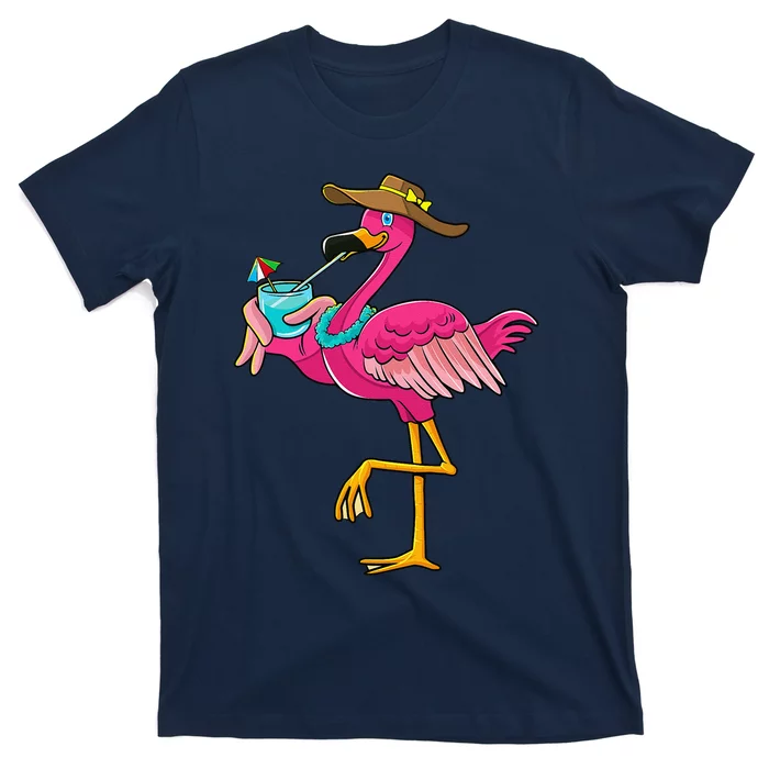 Pink Flamingo Hawaiian Summer Tropical Luau T-Shirt