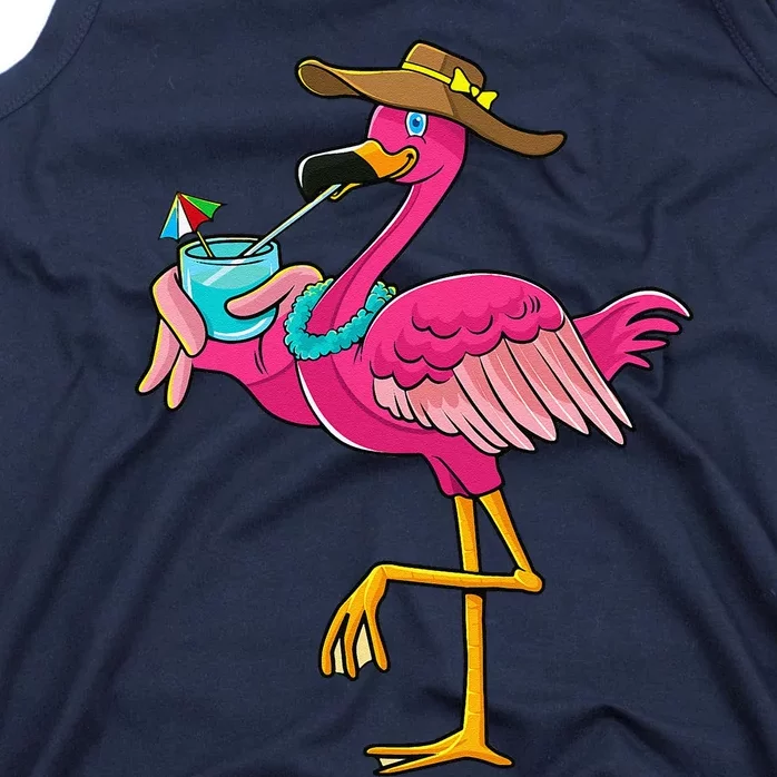 Pink Flamingo Hawaiian Summer Tropical Luau Tank Top