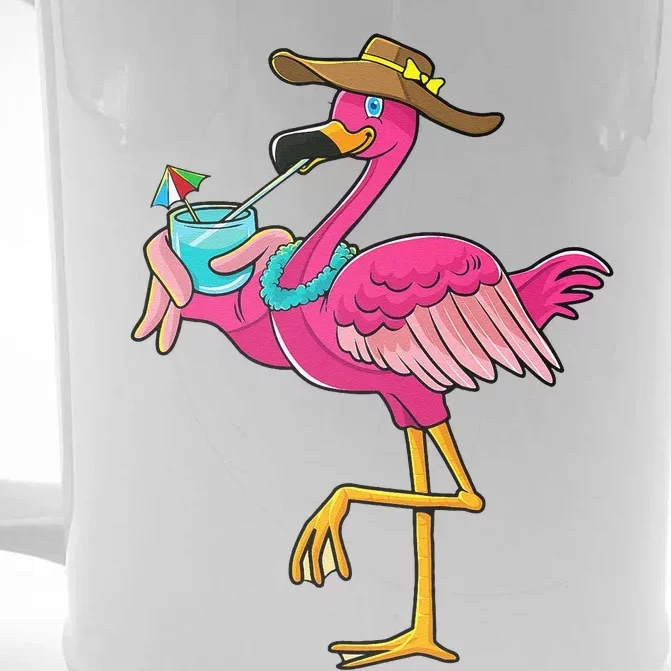 Pink Flamingo Hawaiian Summer Tropical Luau Front & Back Beer Stein