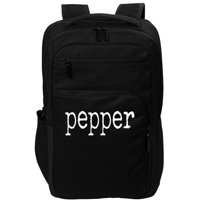 Pepper Funny Halloween Salt & Pepper Couple's Costume Impact Tech Backpack