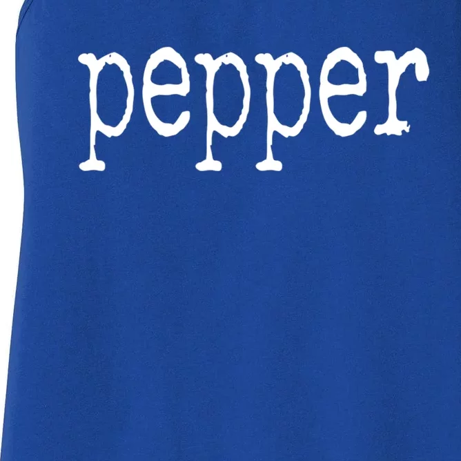 Pepper Funny Halloween Salt & Pepper Couple's Costume Women's Racerback Tank