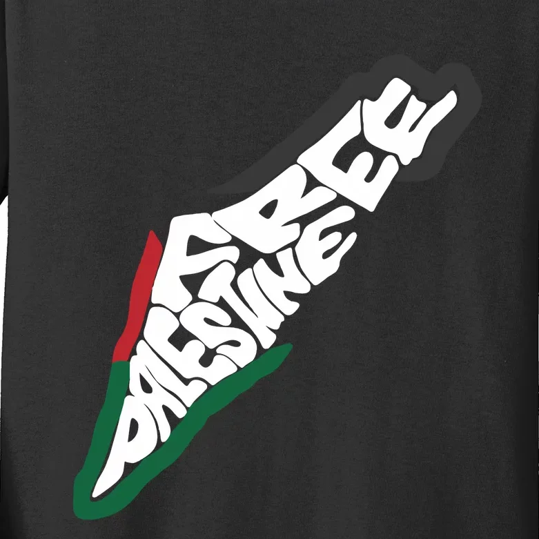 Palestine Flag Human Rights Palestine Freedom Palestine Flag Kids Long Sleeve Shirt