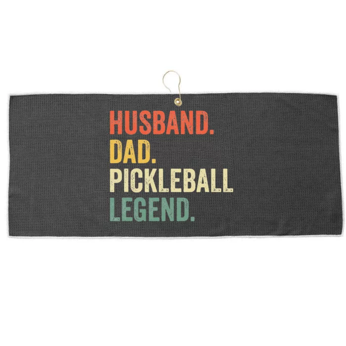 Pickleball Funny Husband Dad Legend Vintage Fathers Day Large Microfiber Waffle Golf Towel