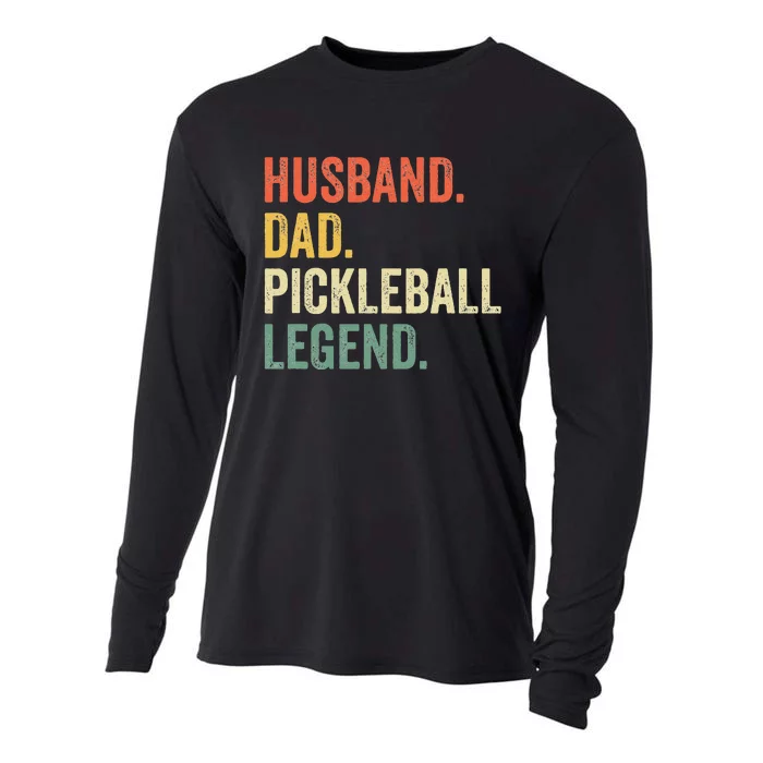 Pickleball Funny Husband Dad Legend Vintage Fathers Day Cooling Performance Long Sleeve Crew