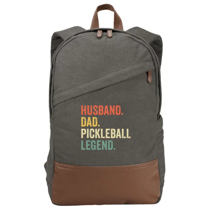 Pickleball Funny Husband Dad Legend Vintage Fathers Day Cotton Canvas Backpack