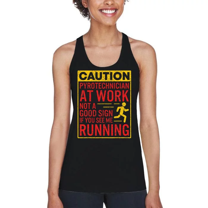 Pyrotechnician Funny Humorous Pyro Technician Women's Racerback Tank