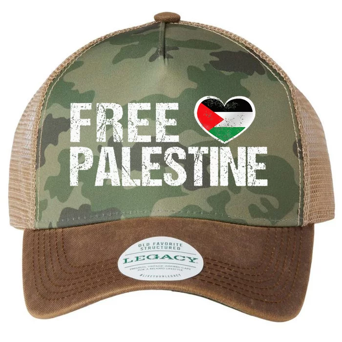 Palestine Flag heart Free Palestine Legacy Tie Dye Trucker Hat