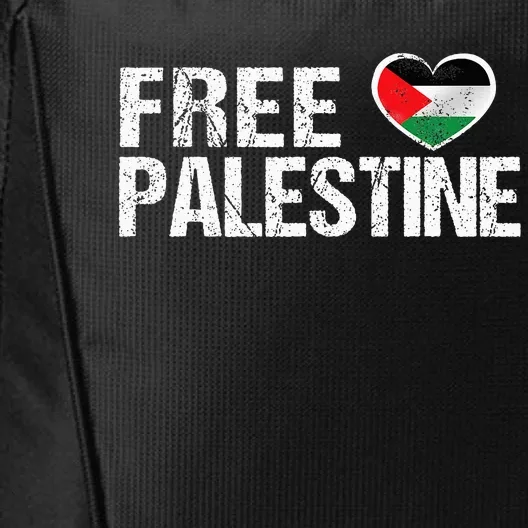 Palestine Flag heart Free Palestine City Backpack