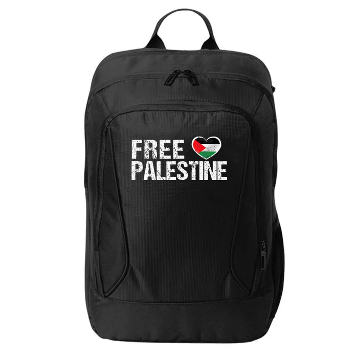 Palestine Flag heart Free Palestine City Backpack