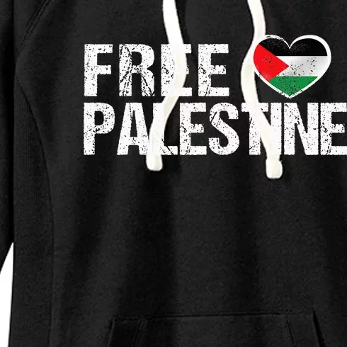 Palestine Flag heart Free Palestine Women's Fleece Hoodie