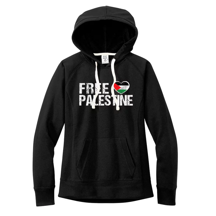 Palestine Flag heart Free Palestine Women's Fleece Hoodie