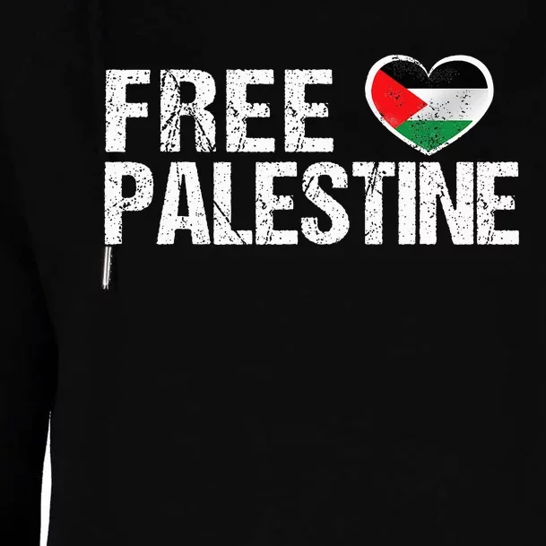 Palestine Flag heart Free Palestine Womens Funnel Neck Pullover Hood