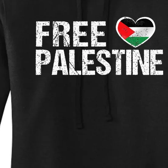 Palestine Flag heart Free Palestine Women's Pullover Hoodie