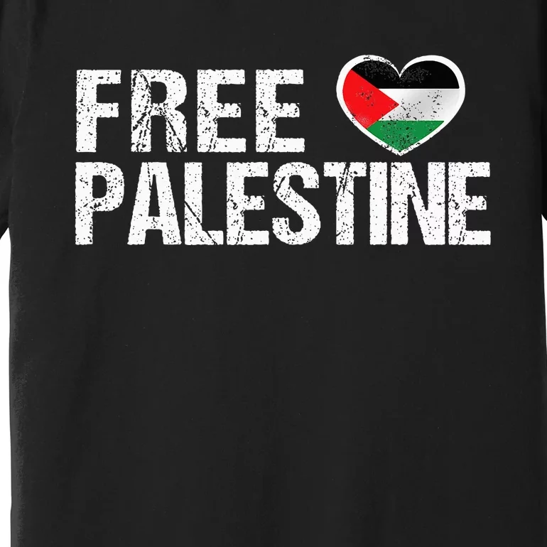 Palestine Flag heart Free Palestine Premium T-Shirt