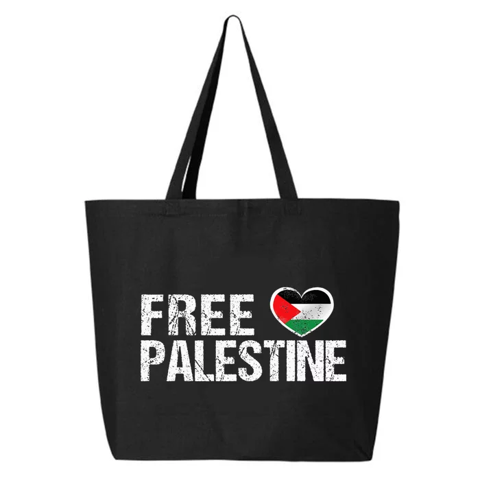 Palestine Flag heart Free Palestine 25L Jumbo Tote