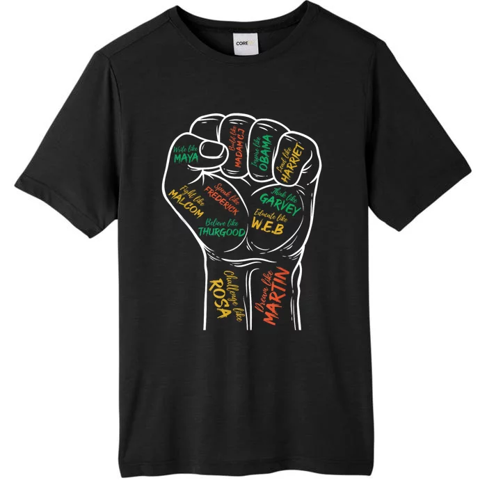 Power Fist Hand Inspiring Black Leaders Black History ChromaSoft Performance T-Shirt