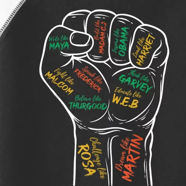 Power Fist Hand Inspiring Black Leaders Black History Toddler Fine Jersey T-Shirt