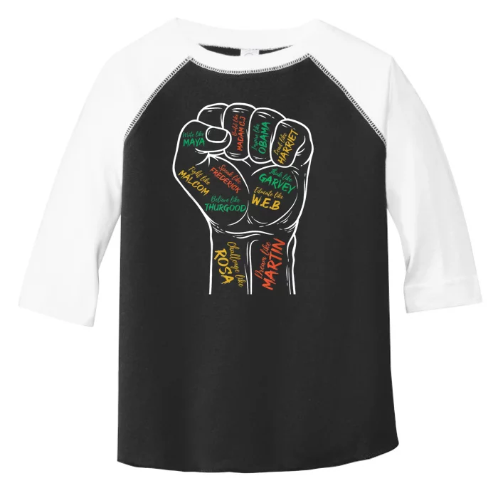 Power Fist Hand Inspiring Black Leaders Black History Toddler Fine Jersey T-Shirt