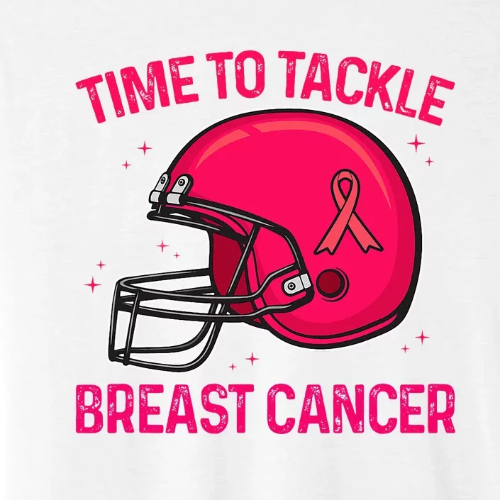 Pink Football Helmet Ribbon Time To Tackle Breast Cancer ChromaSoft Performance T-Shirt