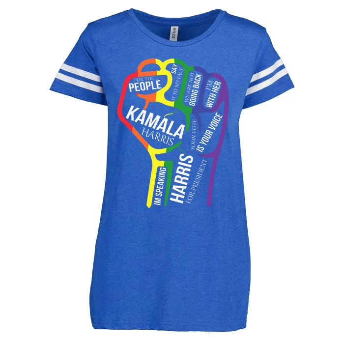 Power Fist Hand Harris For President Im With Her Kamala Enza Ladies Jersey Football T-Shirt