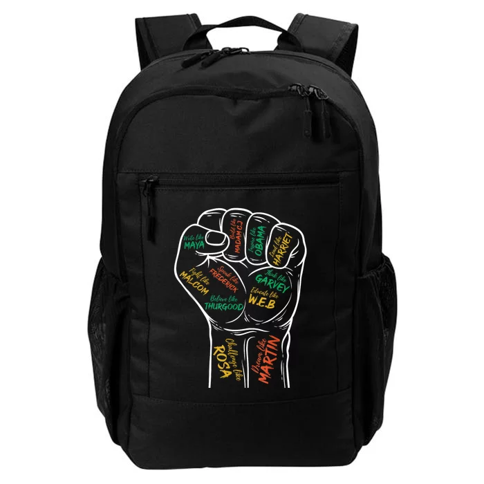 Power Fist Hand Inspiring Black Leaders Black History Daily Commute Backpack