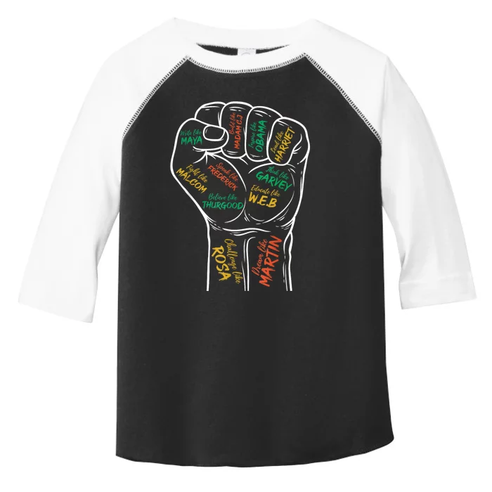 Power Fist Hand Inspiring Black Leaders Black History Toddler Fine Jersey T-Shirt