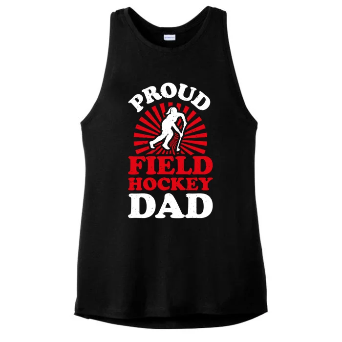 Proud Field Hockey Dad Cool Field Hockey Parent Gift Ladies Tri-Blend Wicking Tank