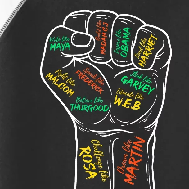 Power Fist Hand Inspiring Black Leaders Black History Toddler Fine Jersey T-Shirt