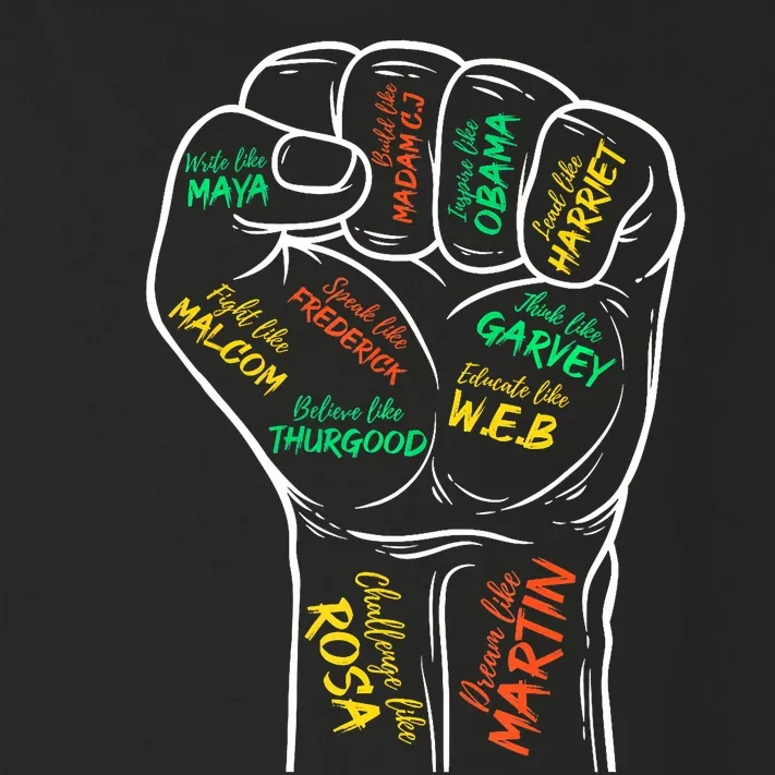 Power Fist Hand Inspiring Black Leaders Black History Toddler Long Sleeve Shirt