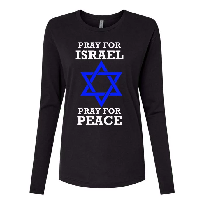 Pray For Israel Peace Womens Cotton Relaxed Long Sleeve T-Shirt