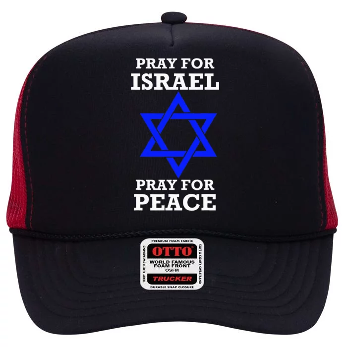 Pray For Israel Peace High Crown Mesh Trucker Hat