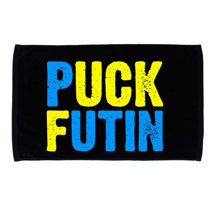 Puck Futin I Stand With Ukraine Lover Ukrainian Flag Gift Microfiber Hand Towel