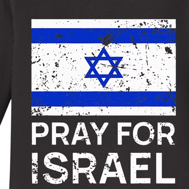 Pray for Israel 2021 Praying for Israeli Flag Baby Long Sleeve Bodysuit