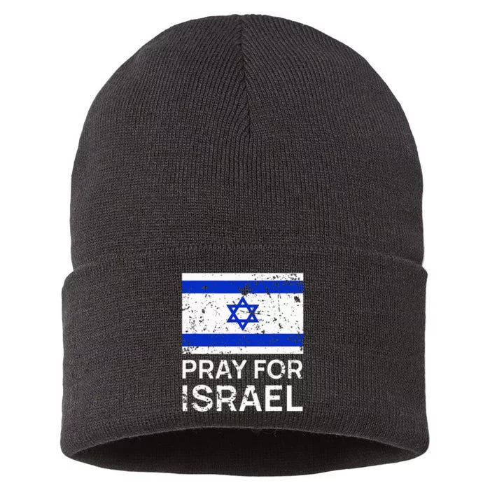 Pray for Israel 2021 Praying for Israeli Flag Sustainable Knit Beanie