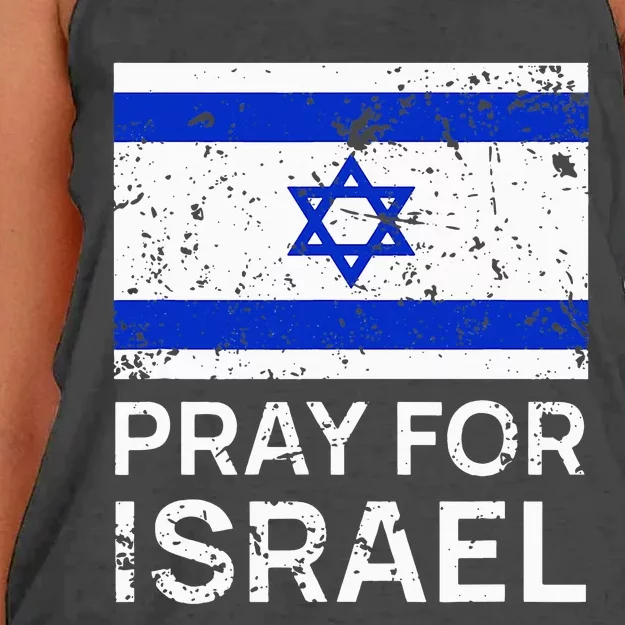 Pray for Israel 2021 Praying for Israeli Flag Women's Knotted Racerback Tank