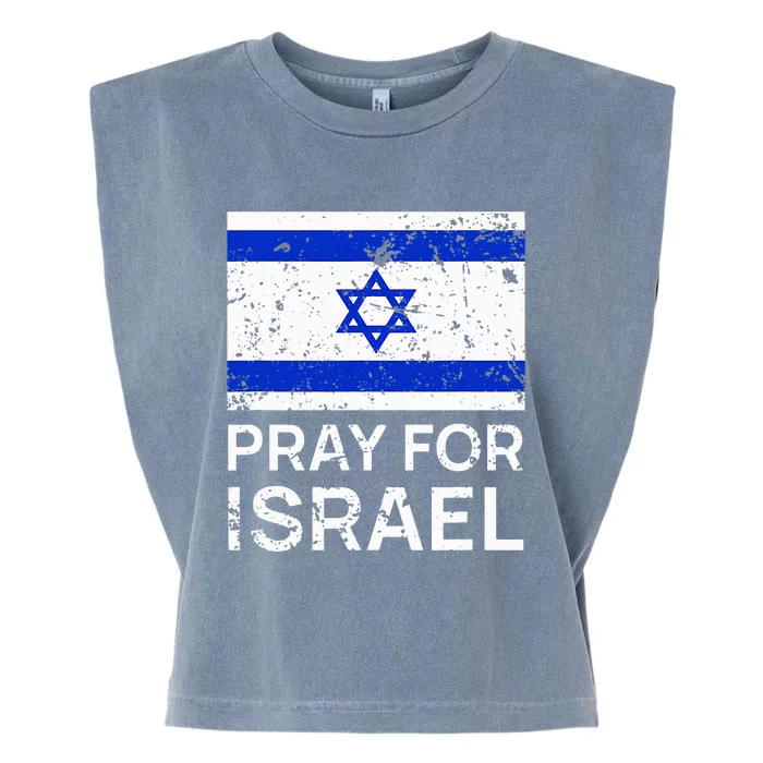 Pray for Israel 2021 Praying for Israeli Flag Garment-Dyed Women's Muscle Tee