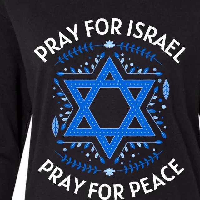 Pray For Israel Peace Israel Strong Womens Cotton Relaxed Long Sleeve T-Shirt